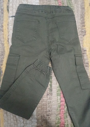 Kadın Haki Kemerli Kamuflaj Kumaş Pantolon - Görsel 3