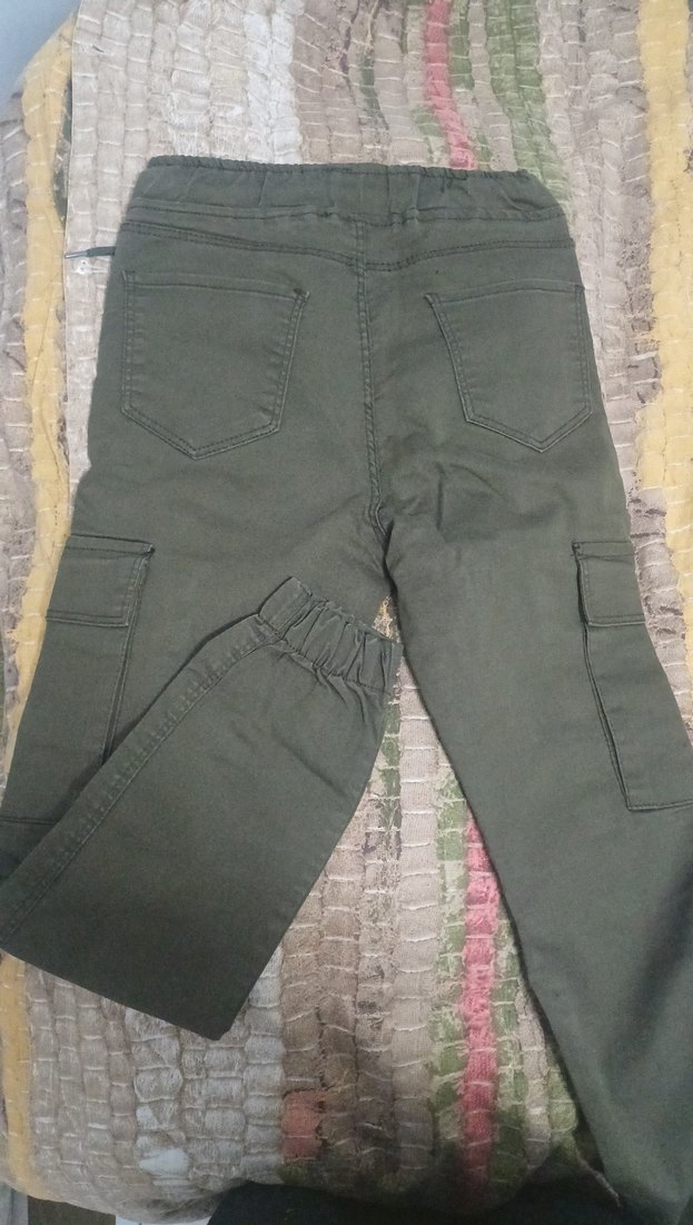 Kadın Haki Kemerli Kamuflaj Kumaş Pantolon - Görsel 3