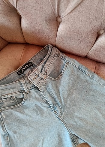 26 Beden Gri Midi Boy Regular Fit Kadın Denim Pantolon