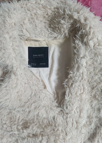 Zara Bej Midi Boy Peluş Kadın Kaban zara