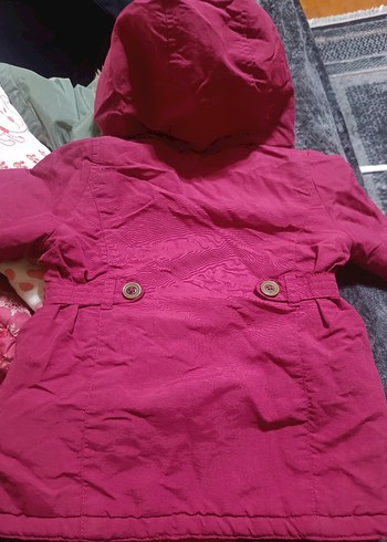 18-24 Ay Beden pembe Renk Düğmeli Kız Çocuk Pembe mont