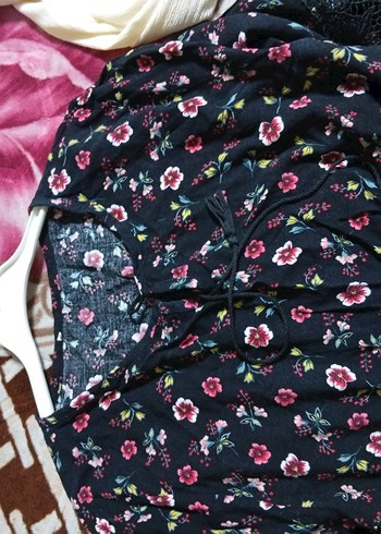 Siyah Çiçekli Bohem Midi Elbise - Görsel 4