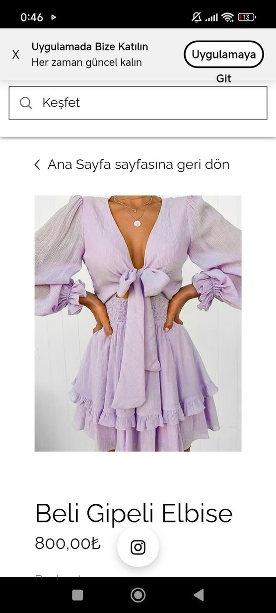 Bohem V Yaka Mini Elbise, Uzun Kollu, Pembe - Görsel 2