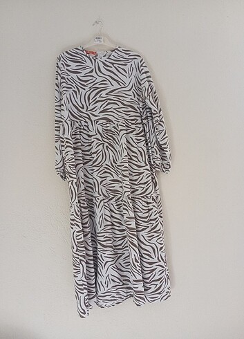 42 Beden Günlük zebra elbise