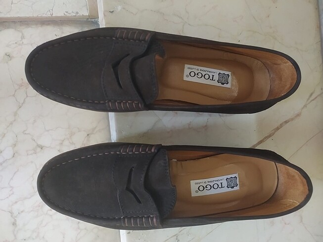 Togo kahverengi nubuk ayakkabı