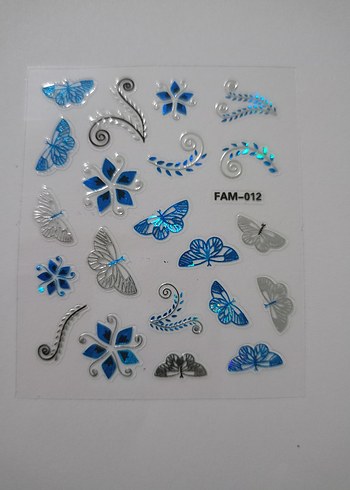 Mavi Renkli Tırnak Süslemeleri FAM-012
