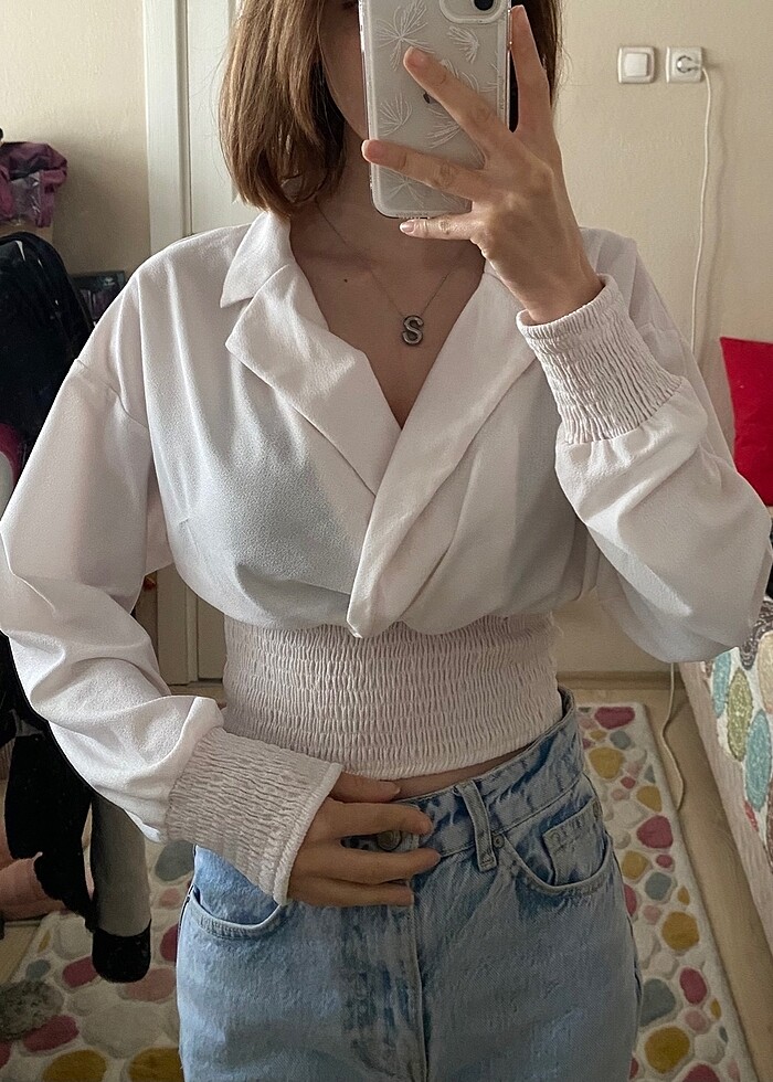 yakalı bluz - Görsel 3