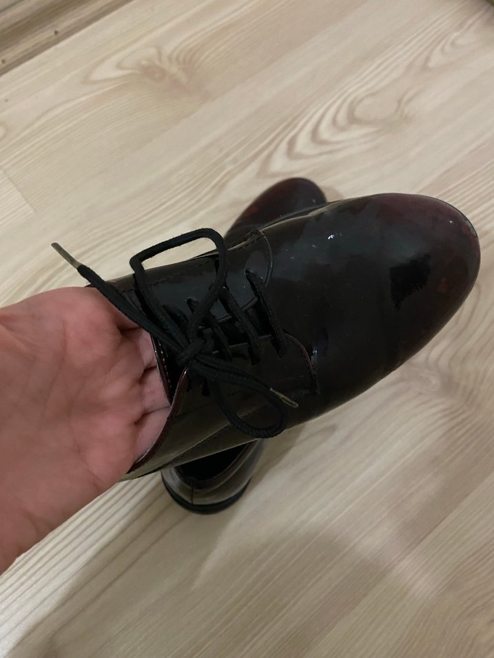 Parlak Kahverengi Siyah Rugan Kadın Ayakkabısı - Görsel 5