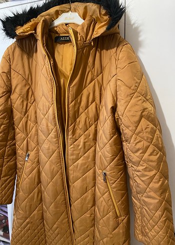 Kürklü Kapüşonlu Kadın Uzun Kaban - Görsel 2