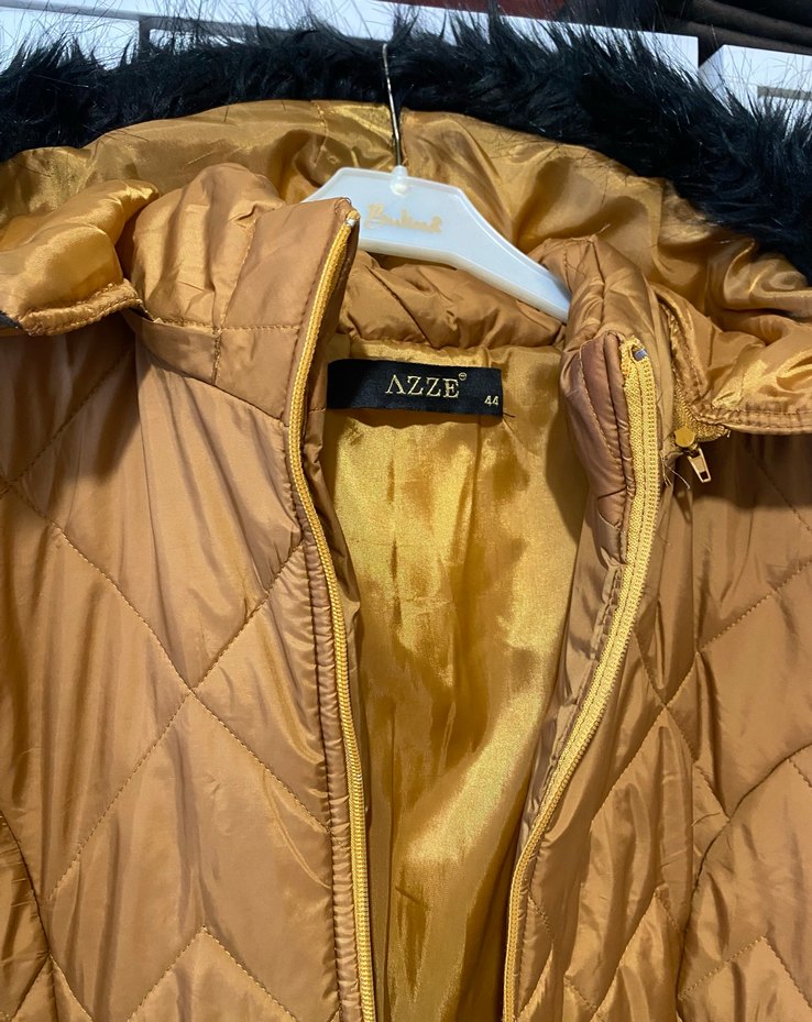 Kürklü Kapüşonlu Kadın Uzun Kaban - Görsel 3