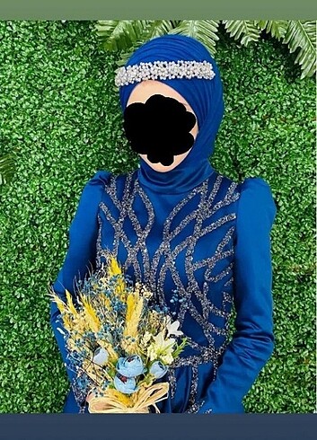 s Beden lacivert Renk Hennın Söz-Nişan-Düğün Elbisesi