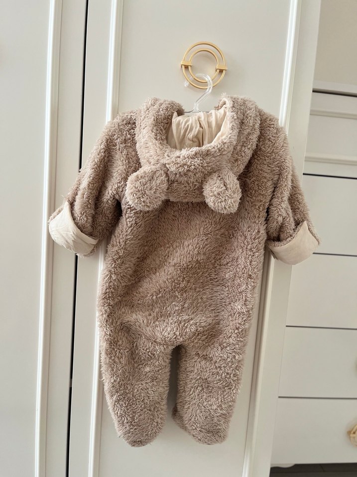 Kürklü Kahverengi Bebek Tulumu - Görsel 2