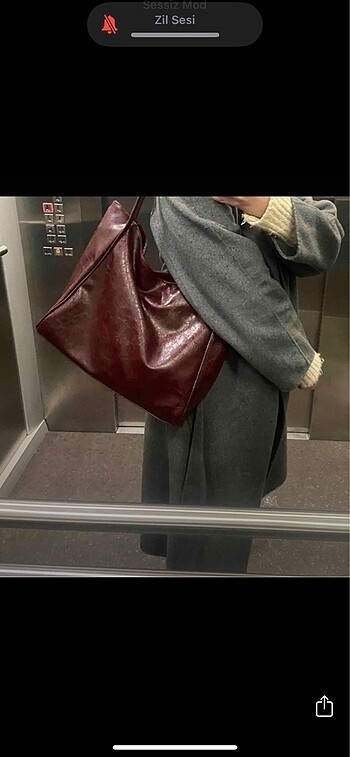 Zara bordo çanta
