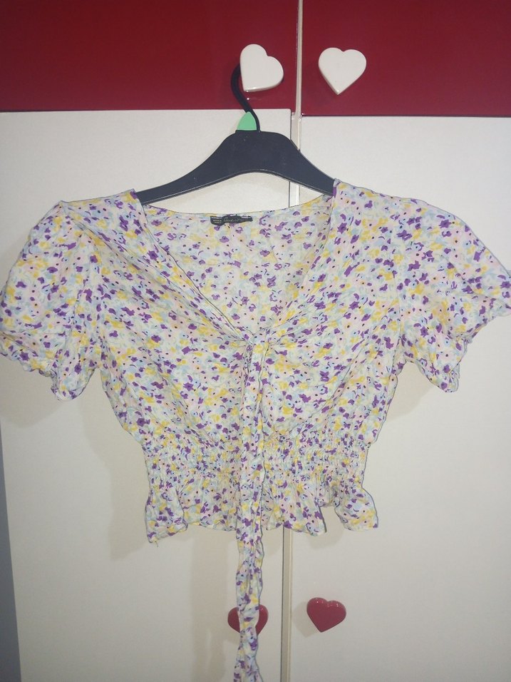 belden bağlamalı beli lastikli bluz - Görsel 2