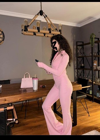 yüzde yüz İpek pembe eşofman takımı orjinal - Görsel 2