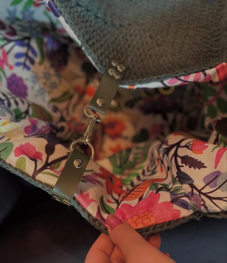 Bohem Gri Örgü Kadın Çanta - Görsel 3