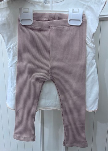 Kız Bebek Beyaz Fırfırlı Kısa Kollu Takım - Görsel 2