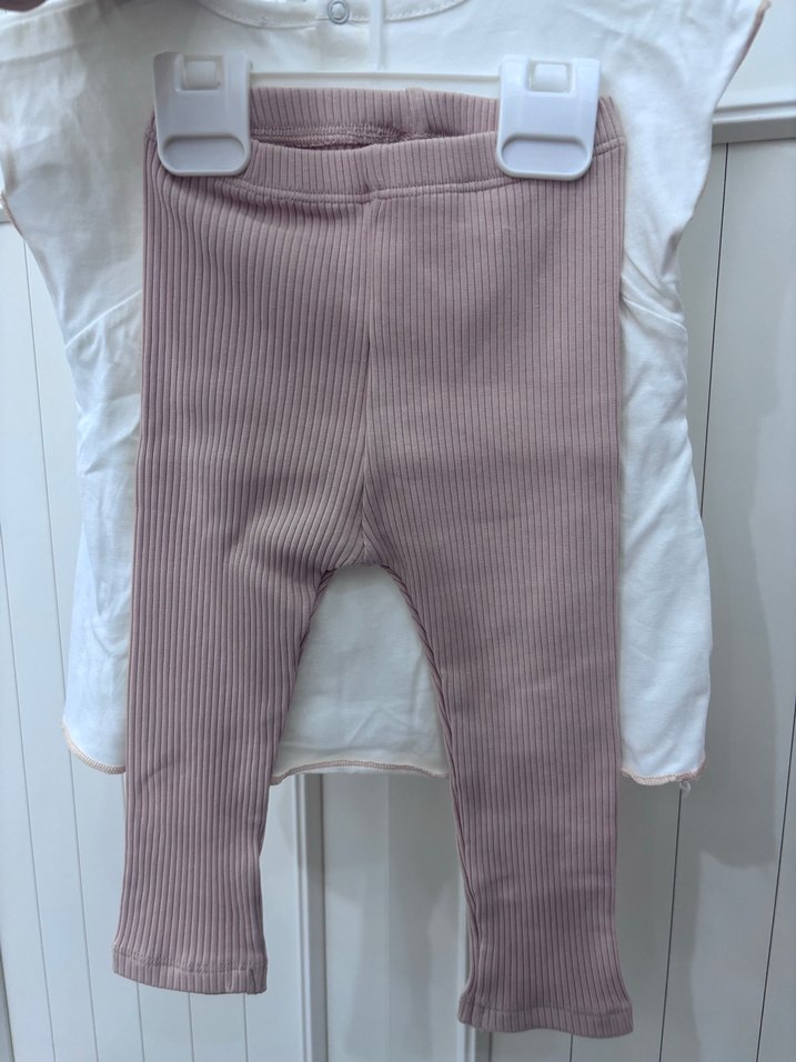 Kız Bebek Beyaz Fırfırlı Kısa Kollu Takım - Görsel 2