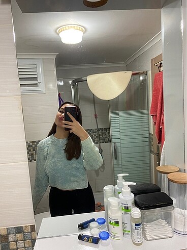 turkuaz crop kazak