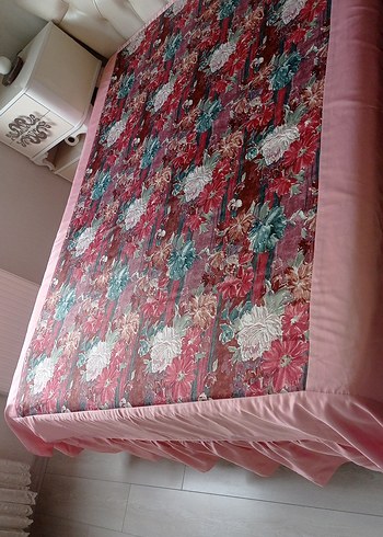 vintage Pembe Desenli Yatak  Örtüsü - Görsel 3