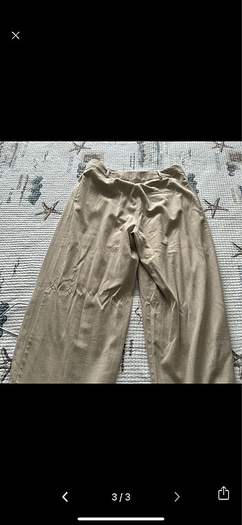 m Beden Bej rengi keten pantolon