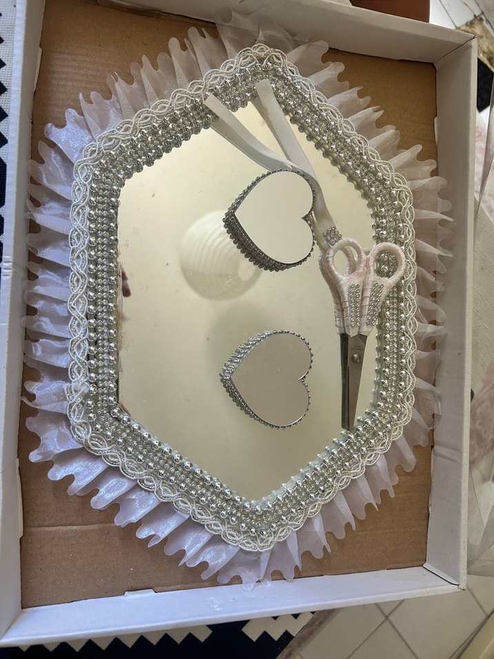 Boncuk İşlemeli Beyaz Düğün Aksesuar Seti - Görsel 2
