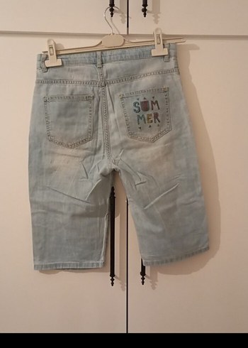 LC Waikiki Gri Mini Kot Şort Bol Kesim
