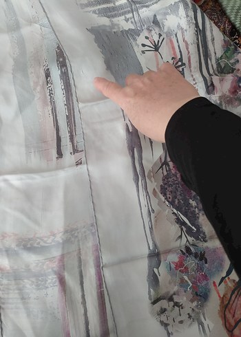  Beden Bohem Gri Desenli Kadın ipek eşarp