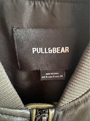 s Beden haki Renk Pull and bear bomber deri ceket