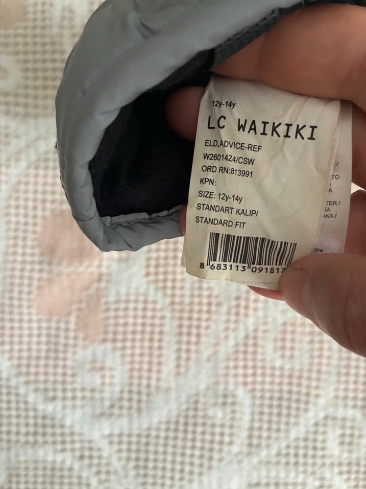 Gri Erkek Çocuk Eldivenleri Velcro Kapatma - Görsel 3