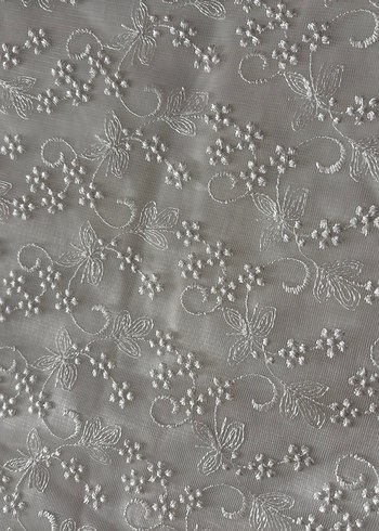 İnci Detaylı İşlemeli Beyaz Yatak Örtüsü - Görsel 8