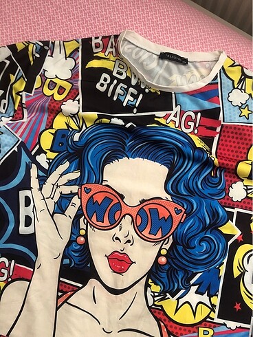 Kadın desenli trendyol oversize tişört