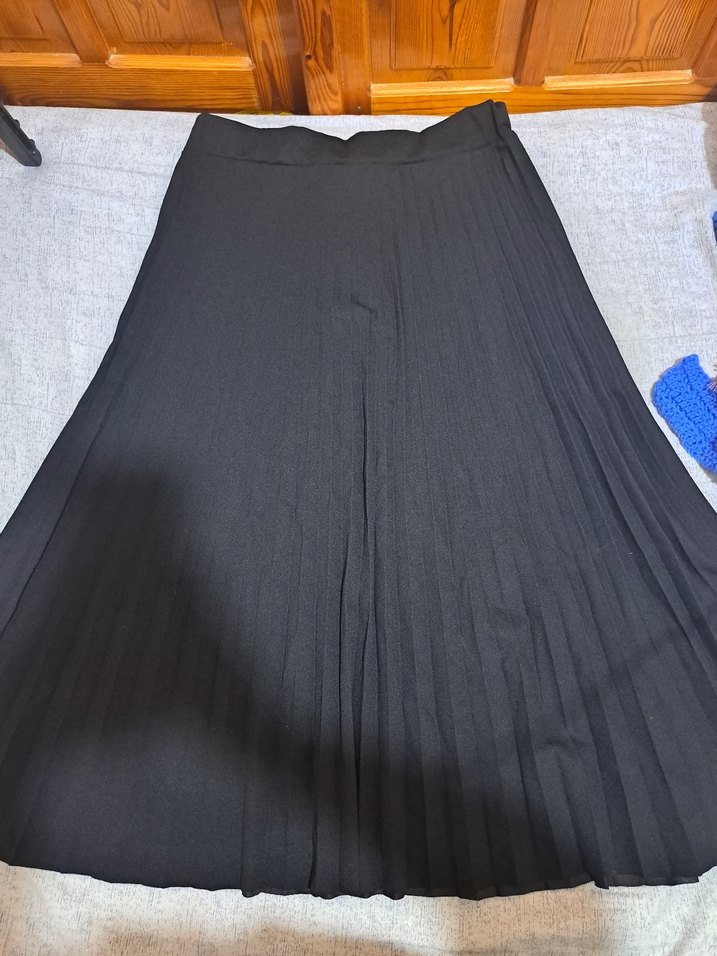 Kadın Siyah Pilili Uzun Etek - Görsel 2