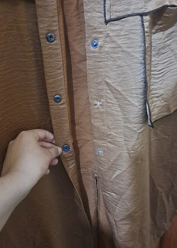 çıtçıtlı Kahverengi Ceremony Pardesü - Görsel 4