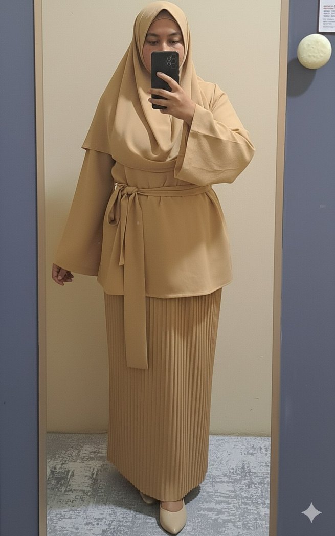 Etekli Tesettür Kadın Takım - Görsel 2