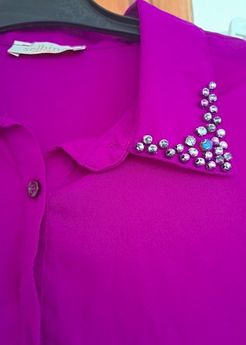 Mor bol gömlek - Görsel 4