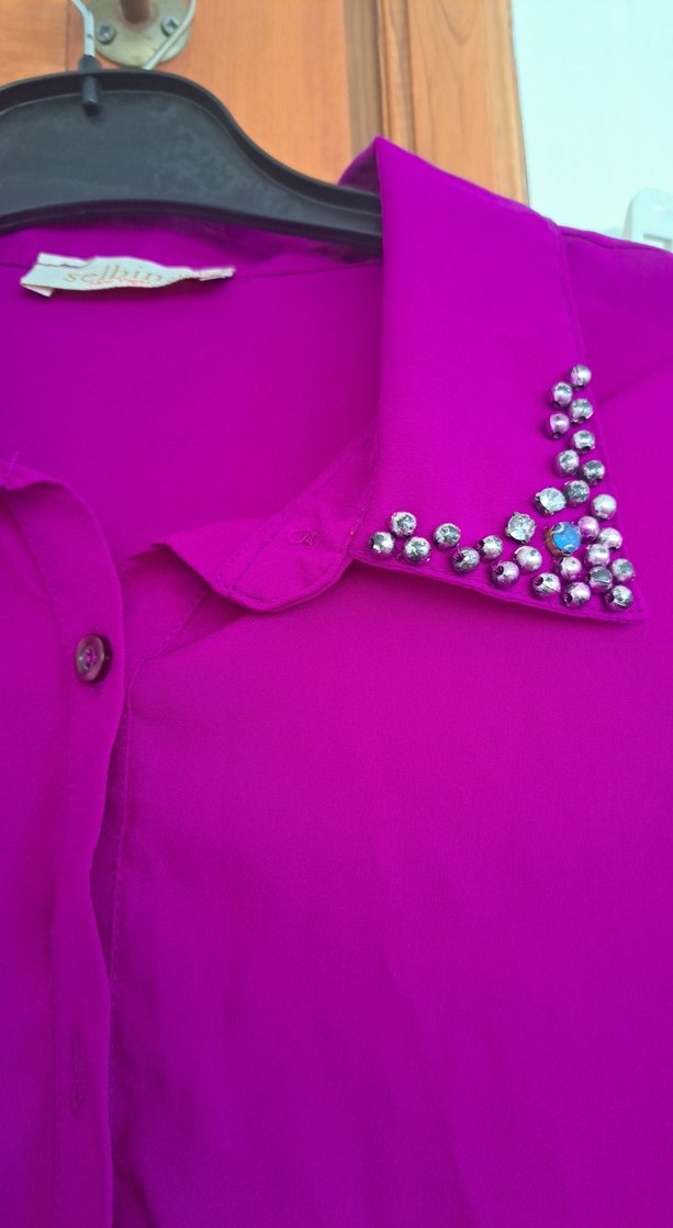 Mor bol gömlek - Görsel 4