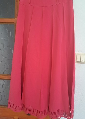 Pembe Piliseli Uzun Kadın Etek - Görsel 2