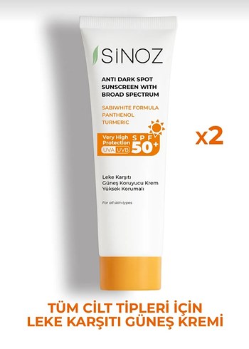 Sinoz Leke Karşıtı Güneş Kremi SPF 50 x2