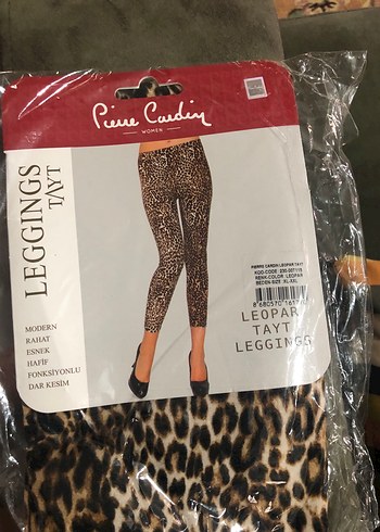 Kahverengi Leopar Desenli Kadın Tayt