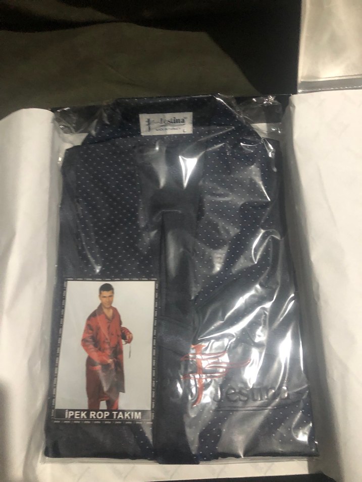 Düğmeli damat pijama takımı sabahlığıda var 3 parça - Görsel 2