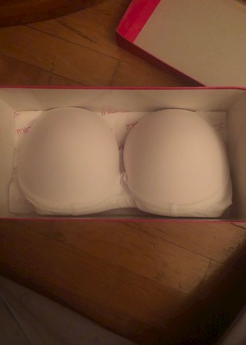 Beyaz Mini Baskılı Sütyen dolgulu 85 beden - Görsel 3