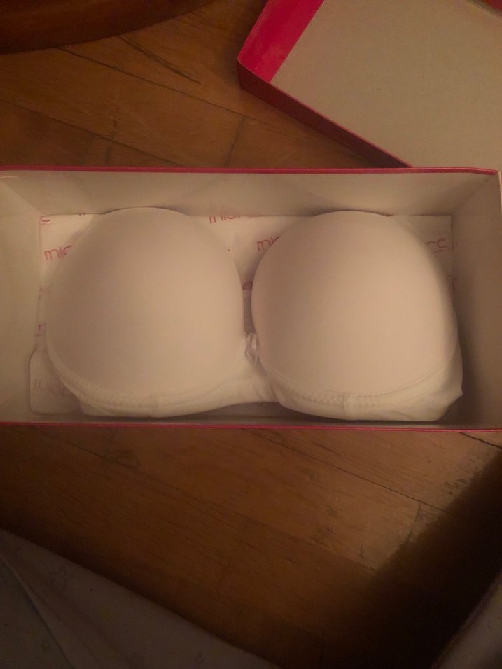 Beyaz Mini Baskılı Sütyen dolgulu 85 beden - Görsel 3