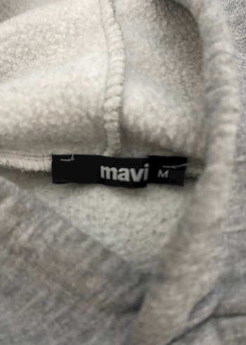 Mavi Gri Kapüşonlu Mavi Baskılı Sweatshirt