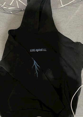 Siyah Kapüşonlu Kadın Sweatshirt