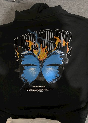 Diğer Siyah Kapüşonlu Kadın Sweatshirt