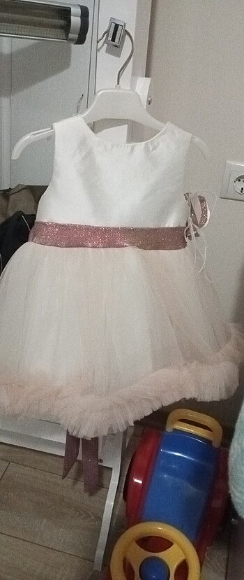 18-24 Ay Beden beyaz Renk Çocuk abiye elbise