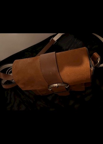 Kahverengi Deri Tokalı Kadın Çanta - Görsel 4