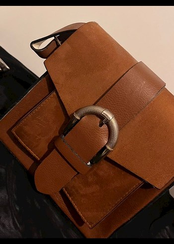 Kahverengi Deri Tokalı Kadın Çanta - Görsel 3