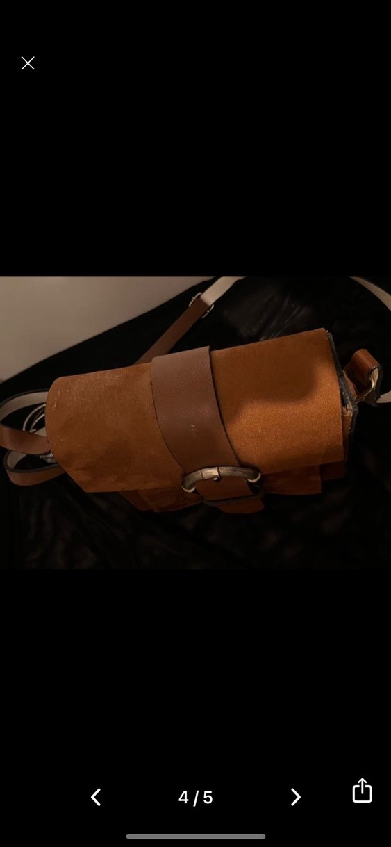 Kahverengi Deri Tokalı Kadın Çanta - Görsel 4